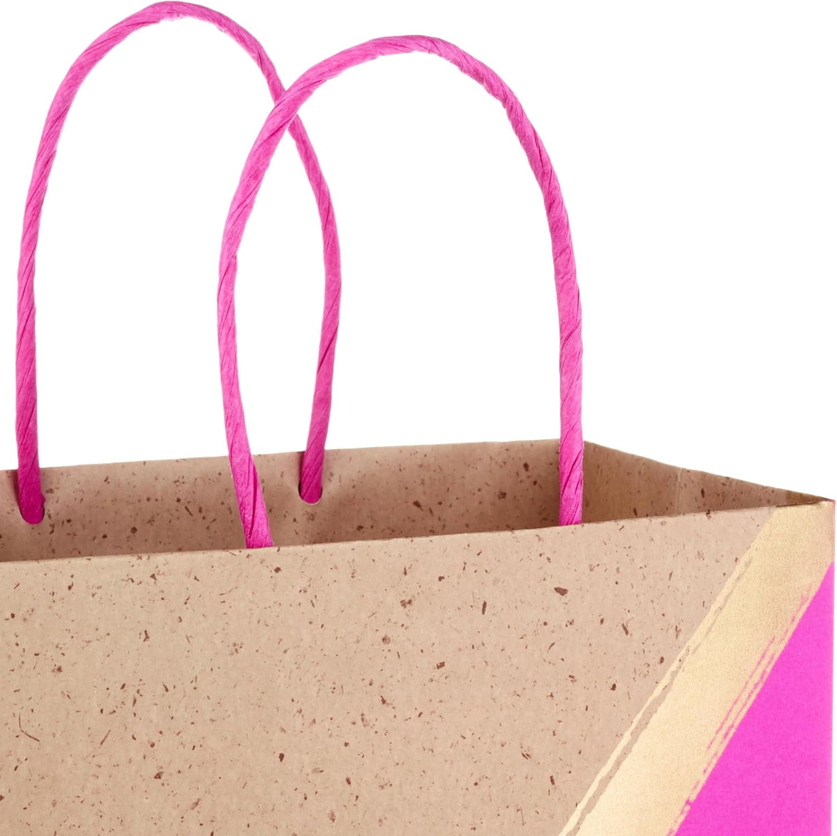 9" Medium Paper Gift Bags, 8-Pack (Pink & Kraft)