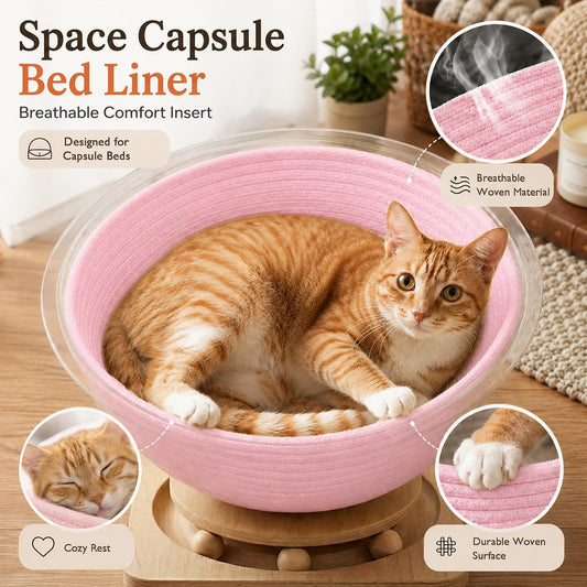 15.7 in Cotton Rope Cat Bed Mat & Cat Capsule Bed Liner
