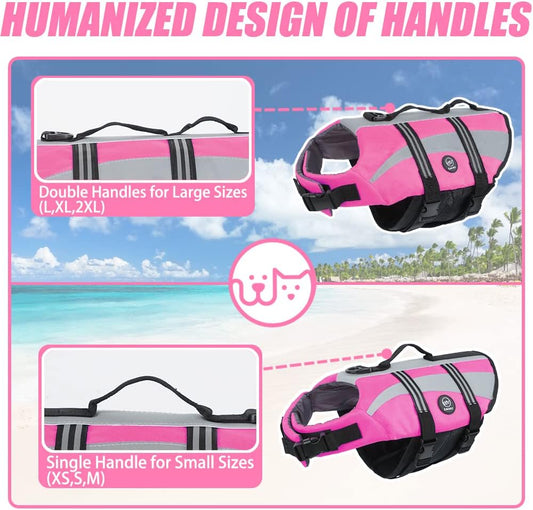 Dog Life Vests, Lightweight Dog Flotation Vest for Boating Swimming