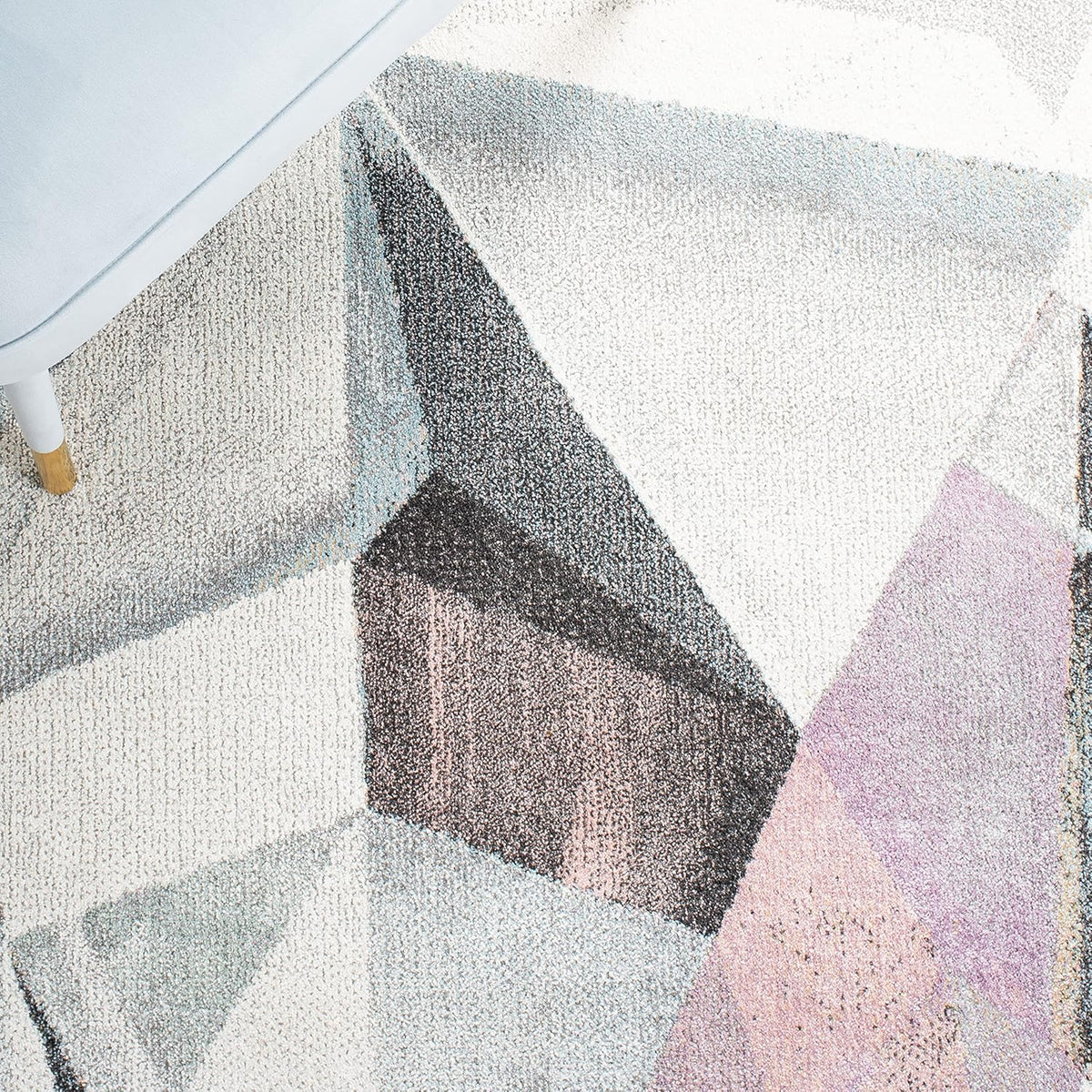 Porcello Collection Area Rug - 5'3" x 7'6", Ivory & Pink, Modern Abstract Design, Non-Shedding & Easy Care, Ideal for High Traffic Areas in Living Room, Bedroom (PRL6940A)