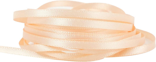 Thin Satin Ribbon 1/8 inch x Continuous 100 Yards Peach Color | Double Face Peach Small Ribbon for Crafts, Gift Wrapping, DIY Bows, Invitation Card, Tag Decoration, Ornaments Decor