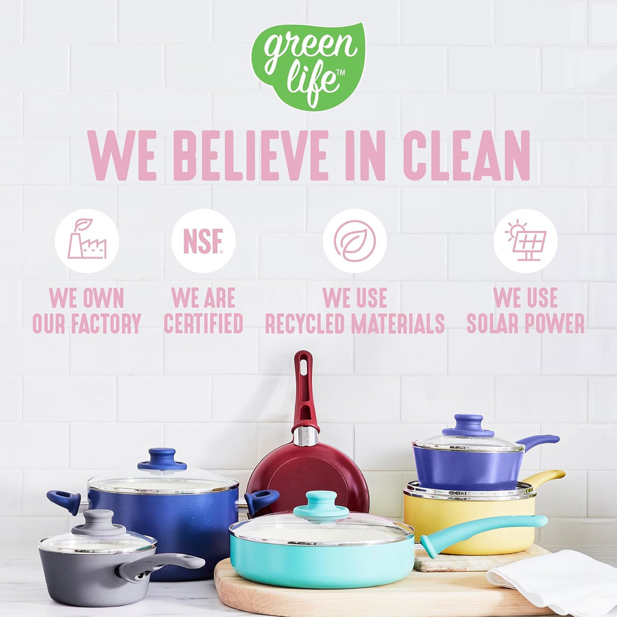 8 Piece Nonstick Cookware Set, Non-Toxic PFAS-Free Ceramic Pots & Pans, Dishwasher & Oven Safe, Frying, Sauce, Stock Pot, Glass Lids, Stay-Cool Handles, Wobble Free, Light Pink