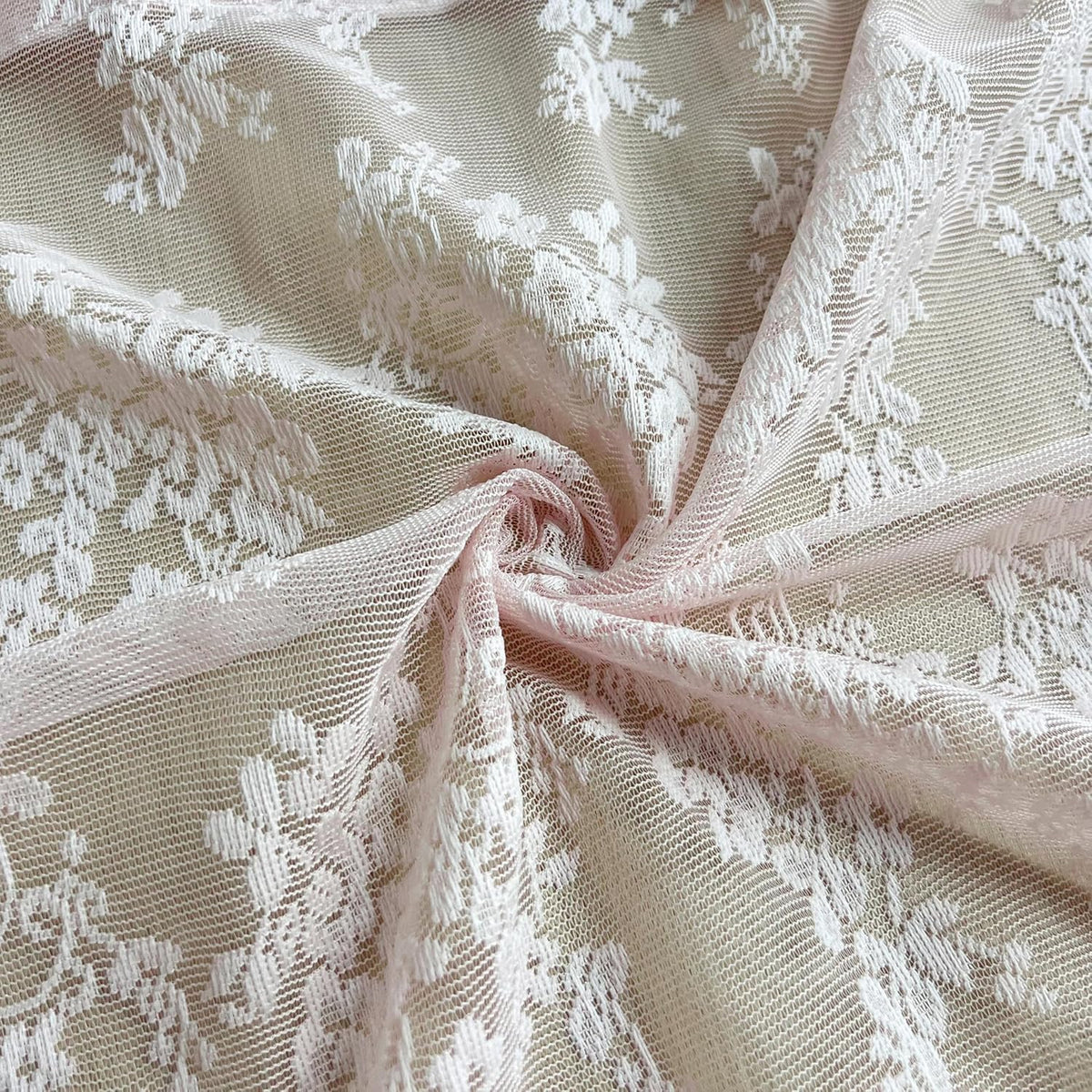 Pink Lace Kitchen Curtain Swag Floral Sheer Curtain Valance