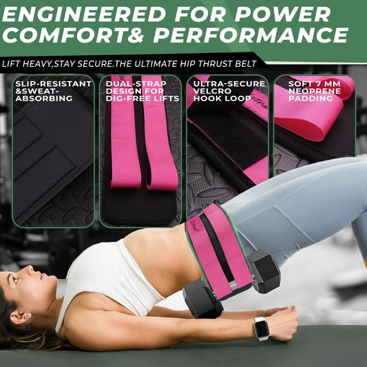 Hip Thrust Barbell Pad Belt for Gym, Fitness Booty Support Cushion for Squats and Pilates