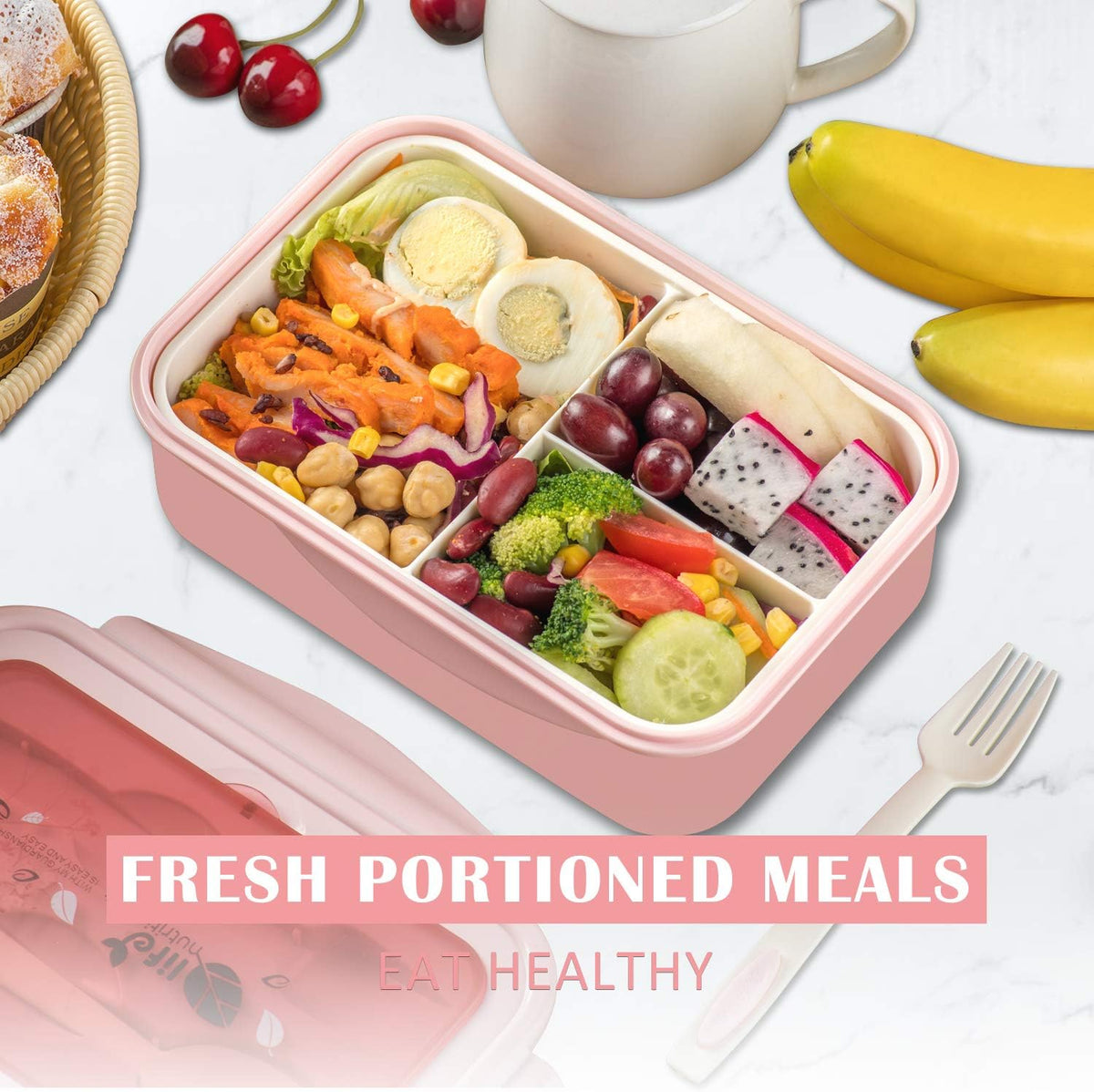 Bento Boxes for Adults - 1100ML Bento Lunch Box Container For Kids