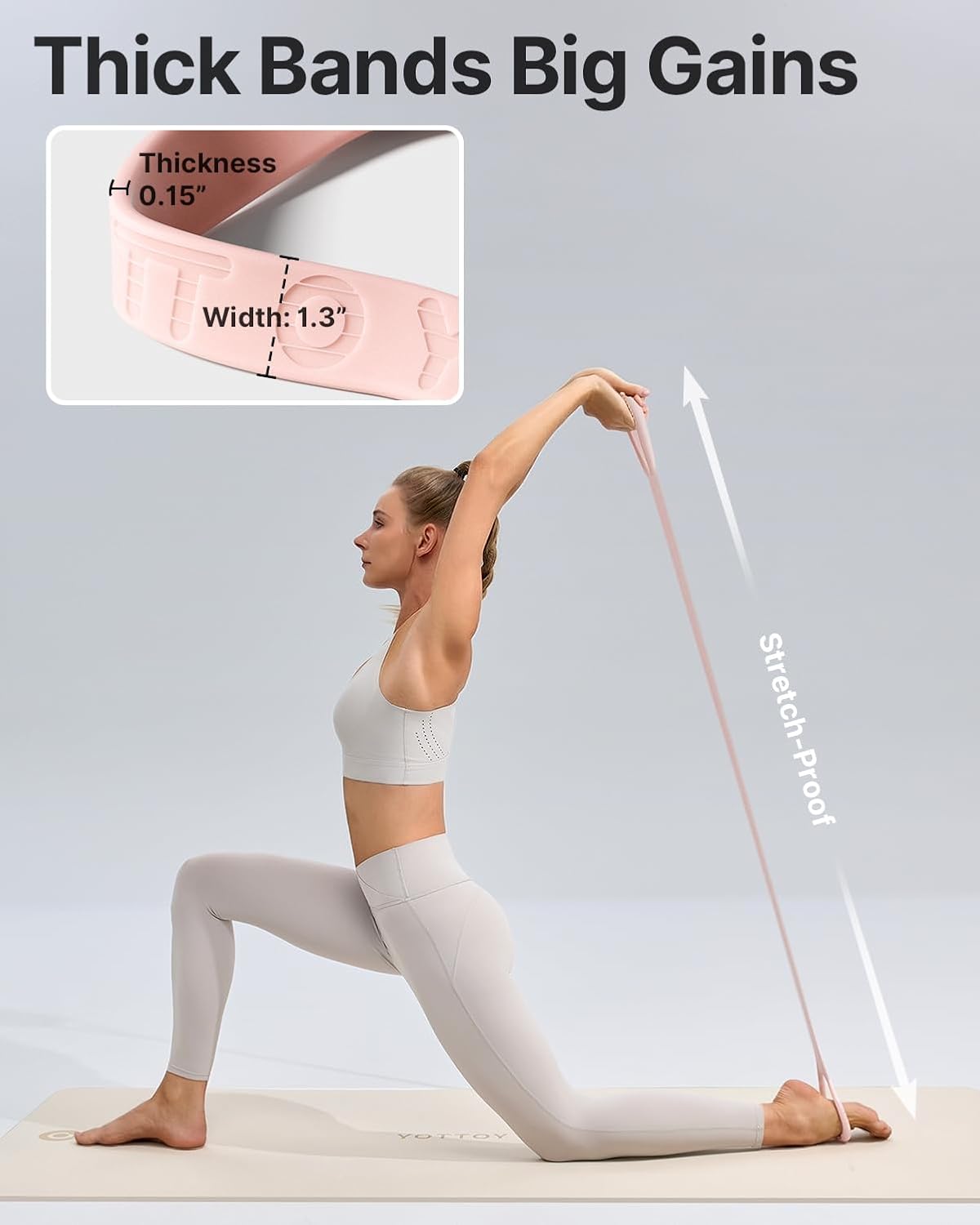 Figure 8 Resistance Band, Elastic Resistance Band with Comfortable Handles for Home Workout, Physical Therapy, Arm, Leg & Glute Training