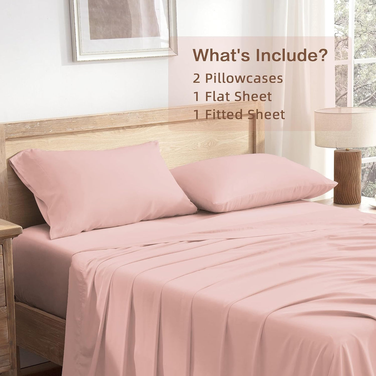 Blush King Sheets Set 100% Viscose Derived from Bamboo