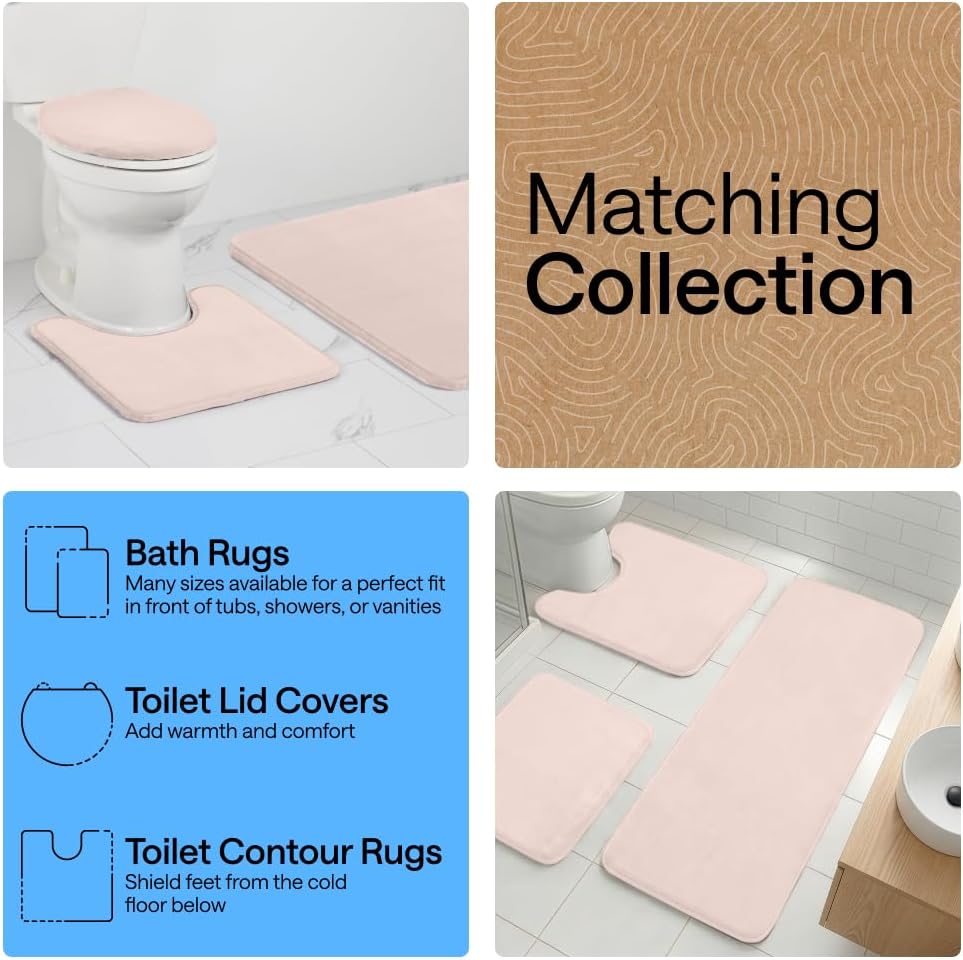 ® Memory Foam Bath Rug for Bathroom, 24x17 Pink