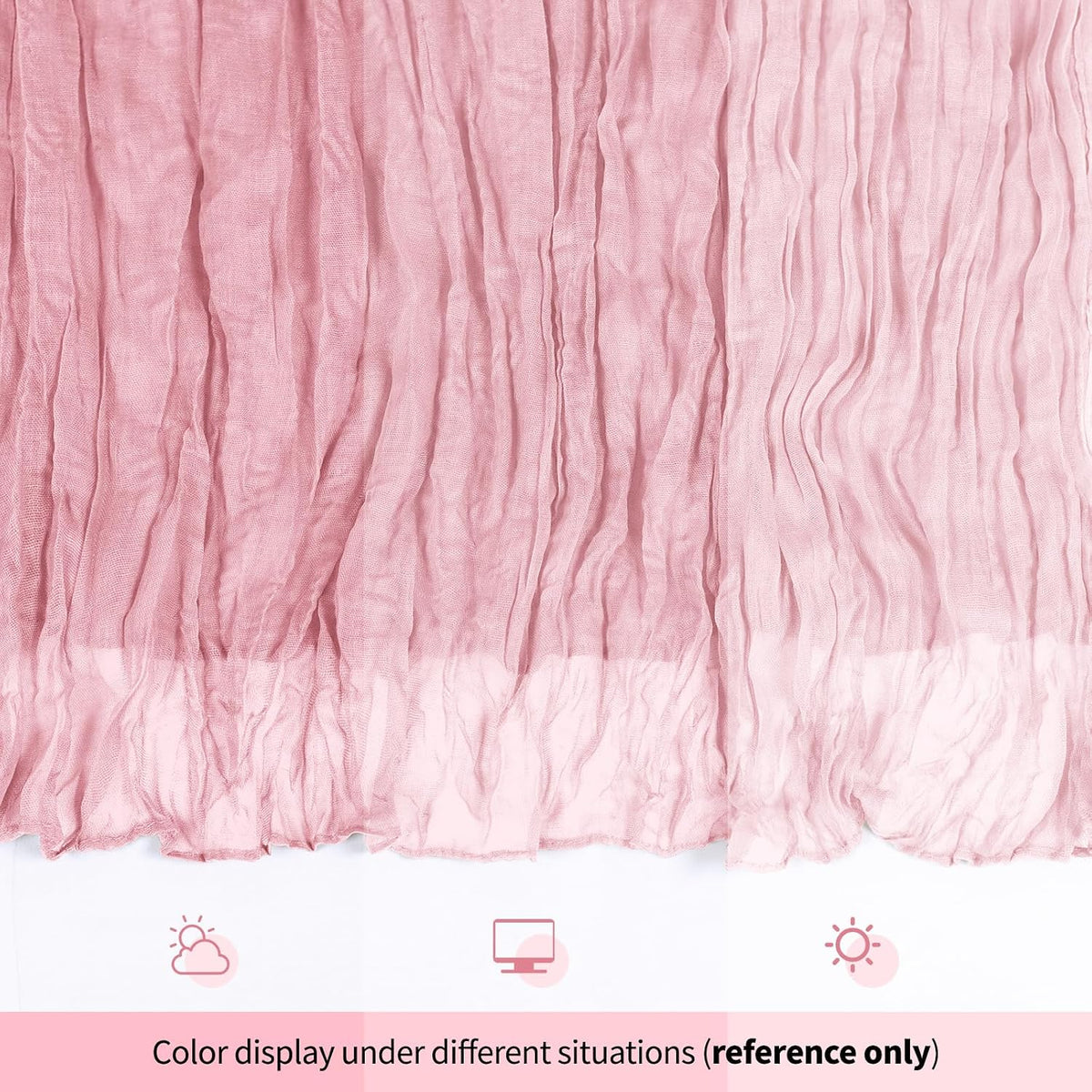 6 Pack Light Pink Cheesecloth Table Runner 17x108 Inch Semi Sheer Boho Gauze Cheese Cloth Fabric Table Runners, for Wedding Party Baby Shower Birthday Home Decor Garden Farmhouse
