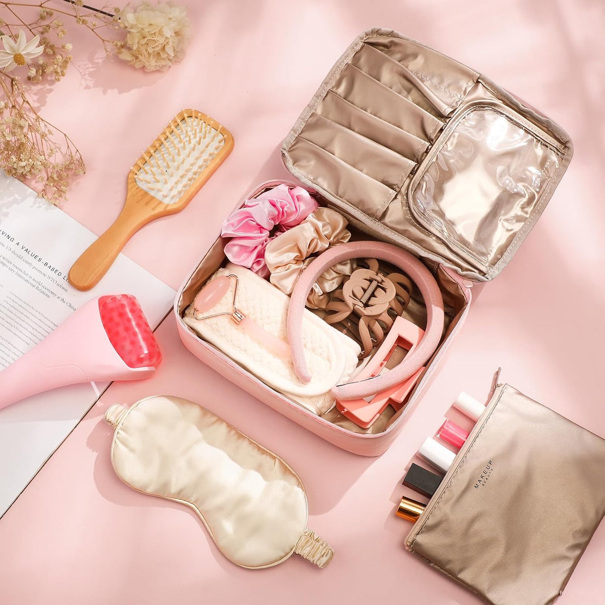11 Pcs Pink Box Pack for Women Pink Spa Birthday Basket Gifts