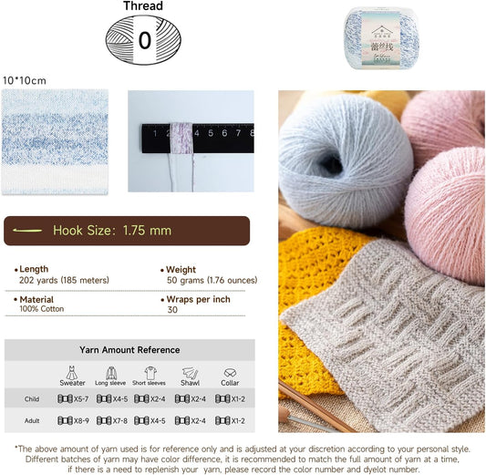 #5 Lace Variegated Combed Yarn 3 x 50g-Peach Blossom