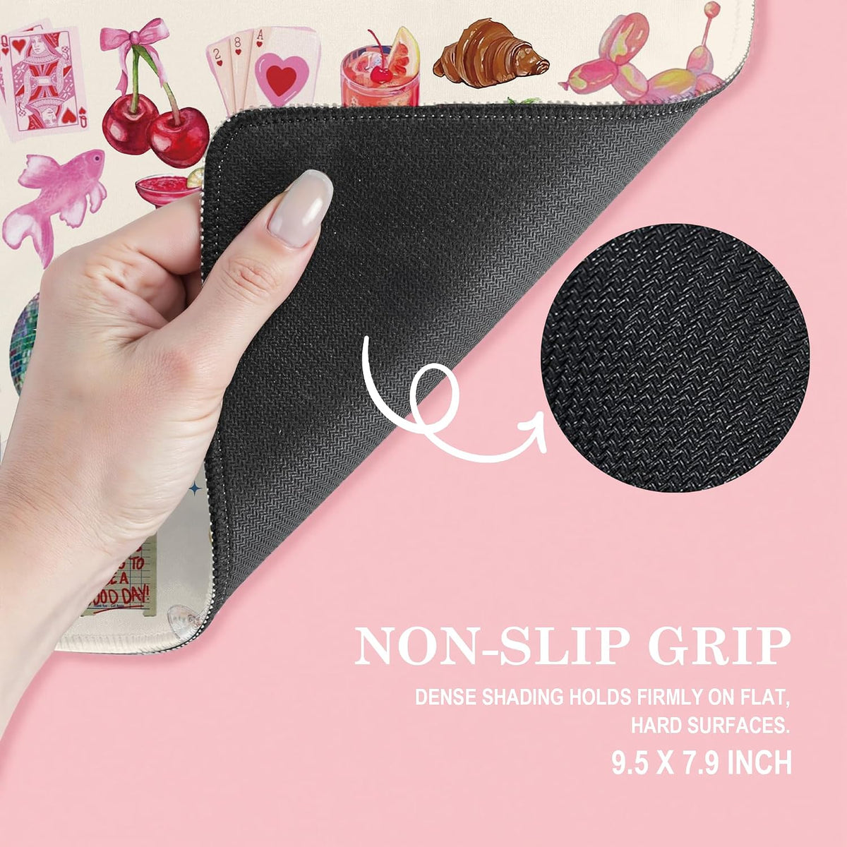 Coquette Pink Y2K Aesthetic Mouse Pad, Cute Preppy Pink Girly Collage Mouse Pads Mousepad for Desk Home Office Dorm Computers Laptop, Trendy Girly Office Supplies Desk Accessories, 9.5x7.9 Inch