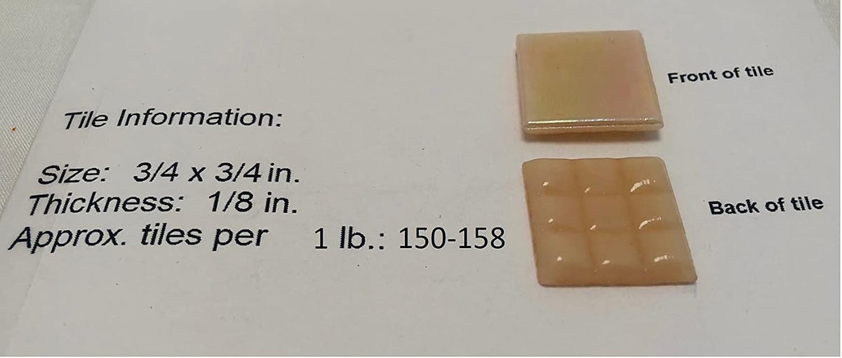 3/4" Pink Glass Tile - K 82 Rose Petal - 1 lb Bag Brand Mosaic Tile