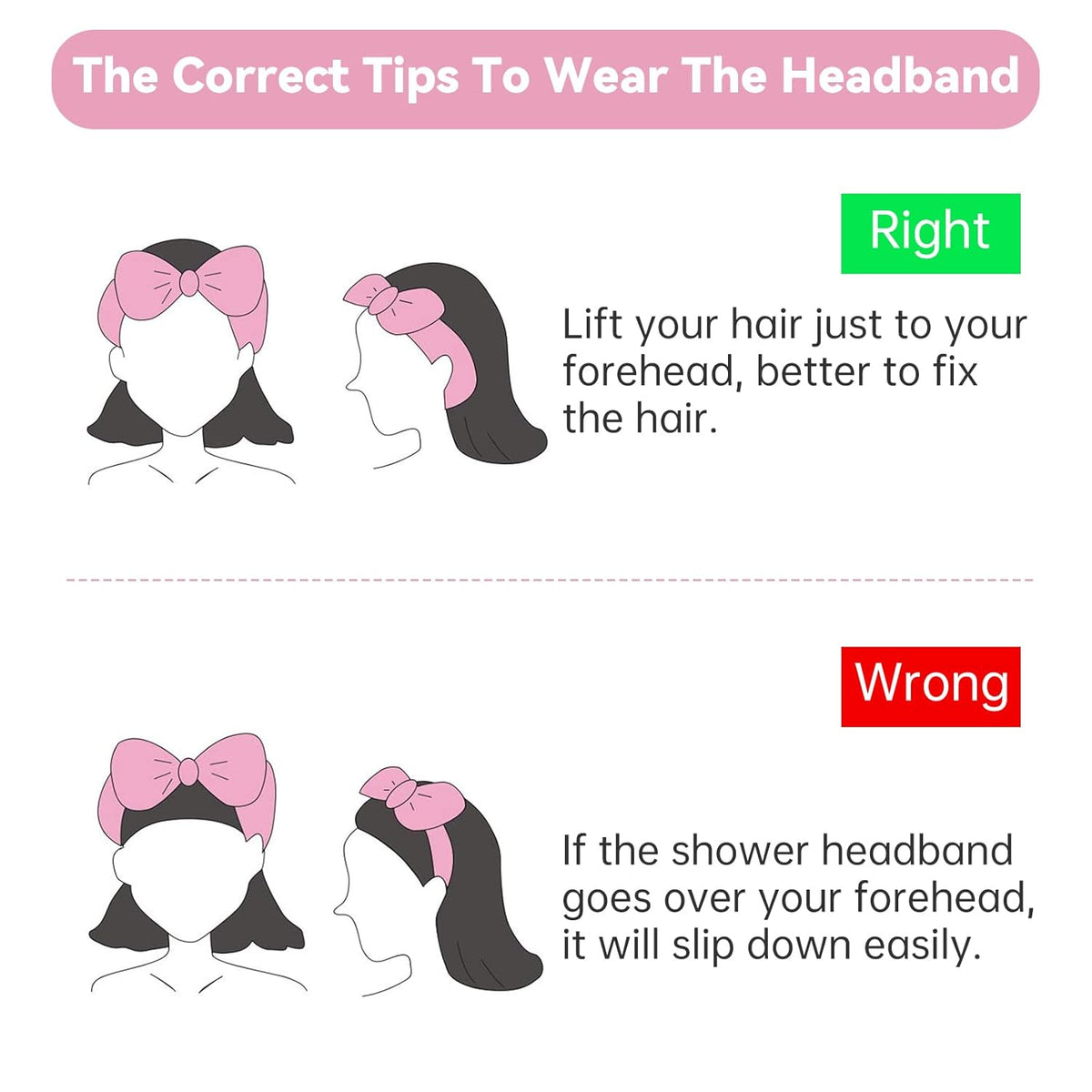 Pink 6 Pcs Spa Headband, Hair Band for Washing Face, Makeup Headband, Skincare Headbands, Soft Fleece Hairband for Face Washing Yoga