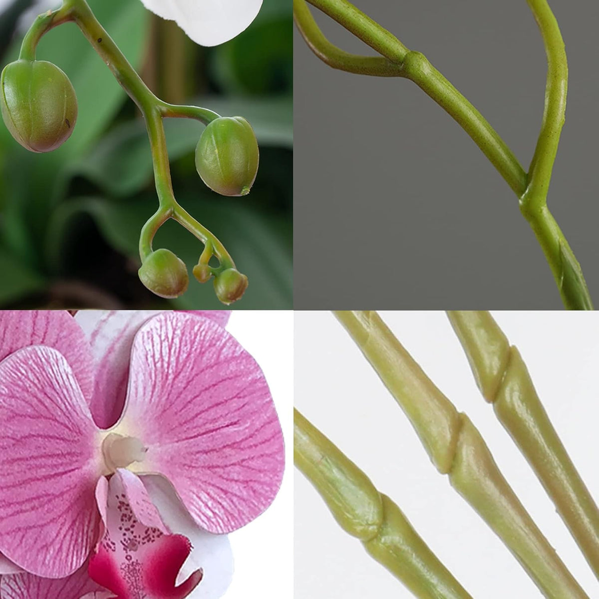 32 Inch Artificial Phalaenopsis Flowers 4 Pcs Artificial Orchid Flowers Fake Flowers Stem Plants for Home Décor (Pink)