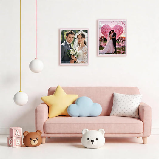 11x14 Picture Frame Set of 2, Pink Picture Frames, Wooden