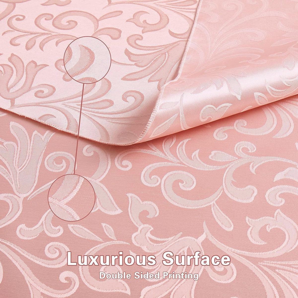 12 Pieces Scroll Damask Jacquard Satin Napkins Coral Gold Cloth Napkins 17 x 17 inch,Water Resistant Spillproof Dinner Napkins for Restaurant Weddings Party Dinner Decoration