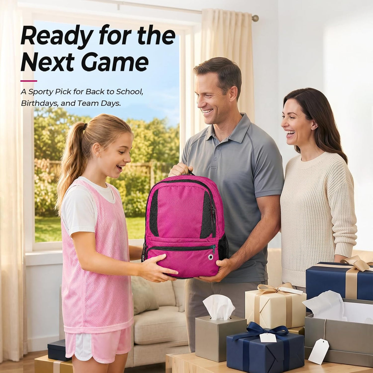 Basketball Backpack Bag with Ball Holder & Shoes Compartment