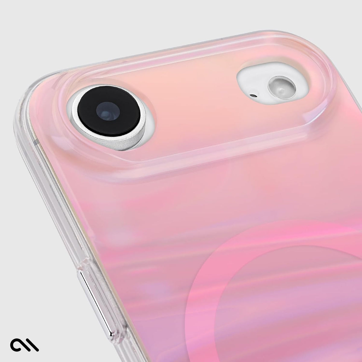 Soap Bubble iPhone Air Case -MagSafe Phone Case -Peach Iridescent