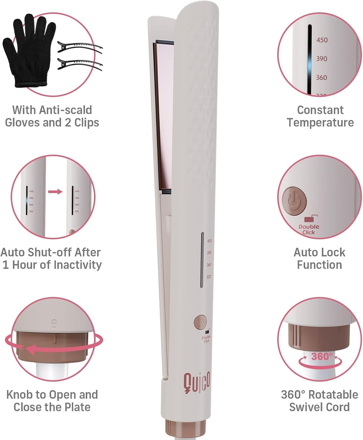 Hair Straightener, 110-240V Flat Iron Hair Straighteners for Women