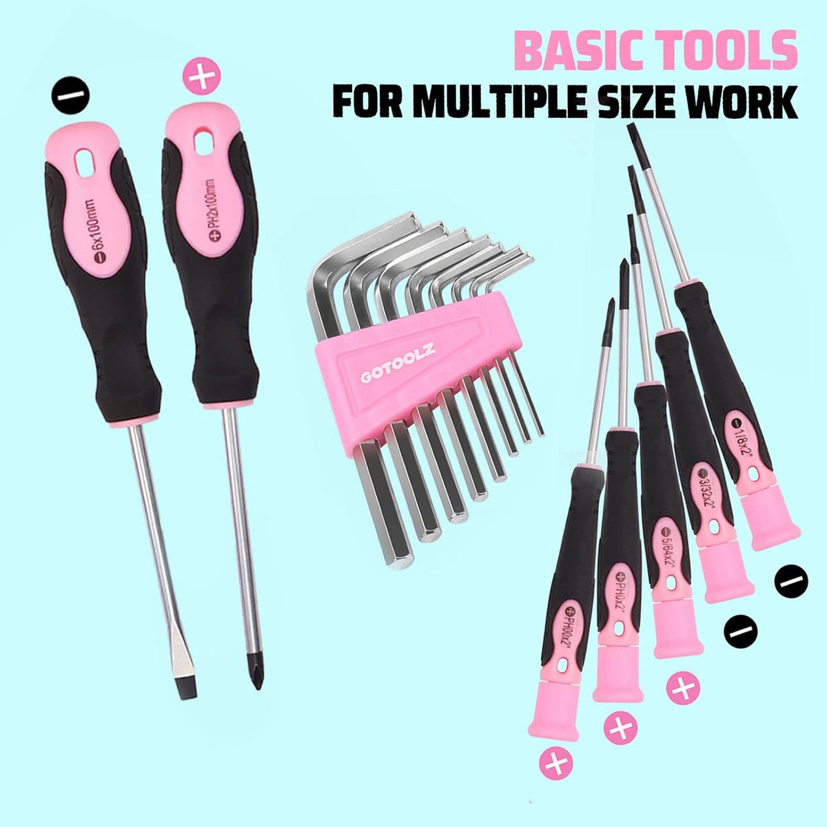 293PC Home Tool Set with Power Drill, Household Repairing Tool Kit