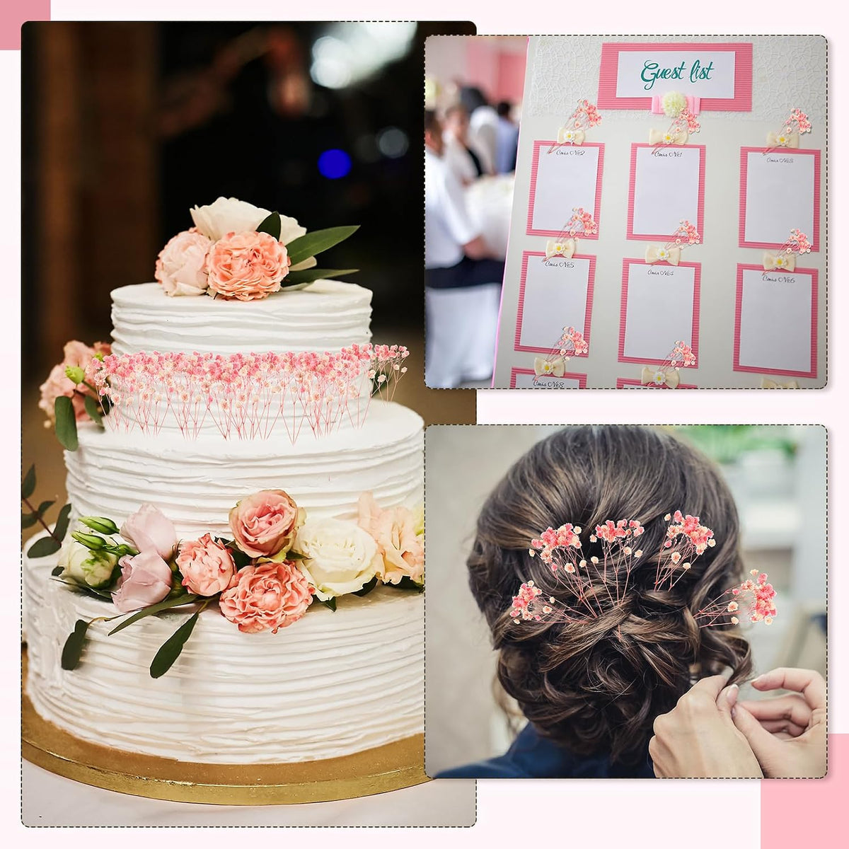 200 Pcs Mini Pink Dried Babys Breath Flower 5600+ DIY Craft Gift