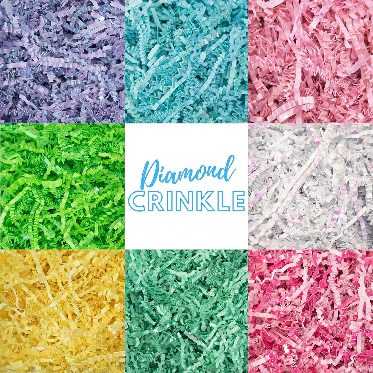 MagicWater Iridescent Crinkle Cut Paper - 1/2 LB - Diamond Strawberry Pink