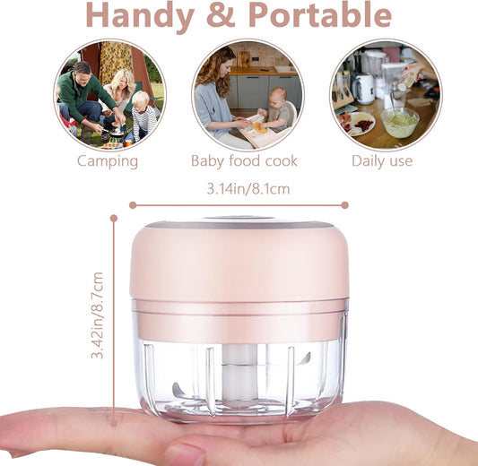Electric Mini Garlic Mincer, 100ML USB Vegetable Onion Chopper