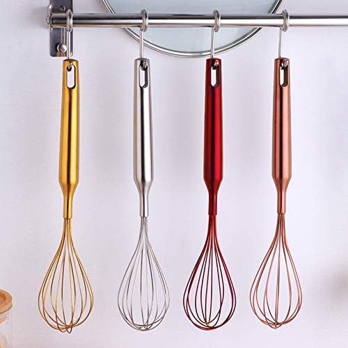 Whisk,11.81 inch Rose Gold 18/8(304) Stainless steel Egg Frother/Blender,Utensils for Blending, Whisking, Beating, Stirring