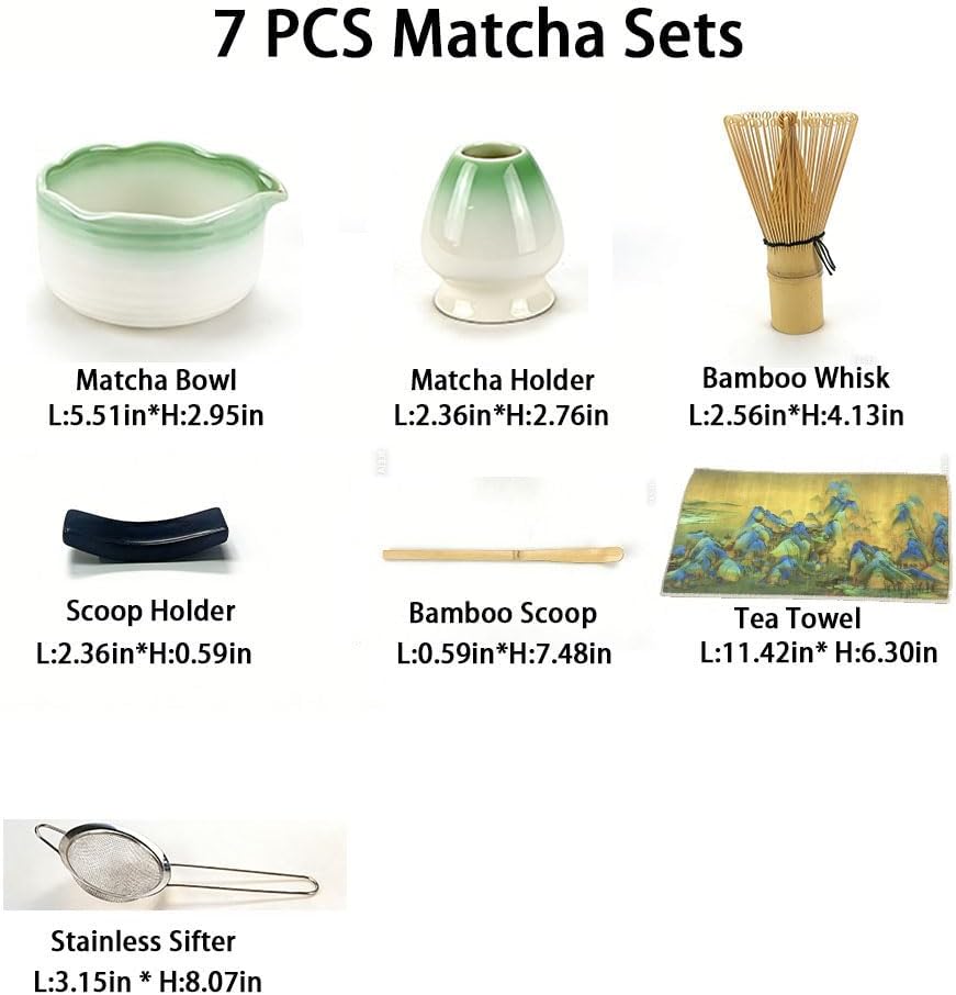 Matcha Set, Ceramic Bowl, Japanese Traditional Style, Matcha Tea Ceremony, with Stainless Steel Sifter and Bamboo Scoop (pink)