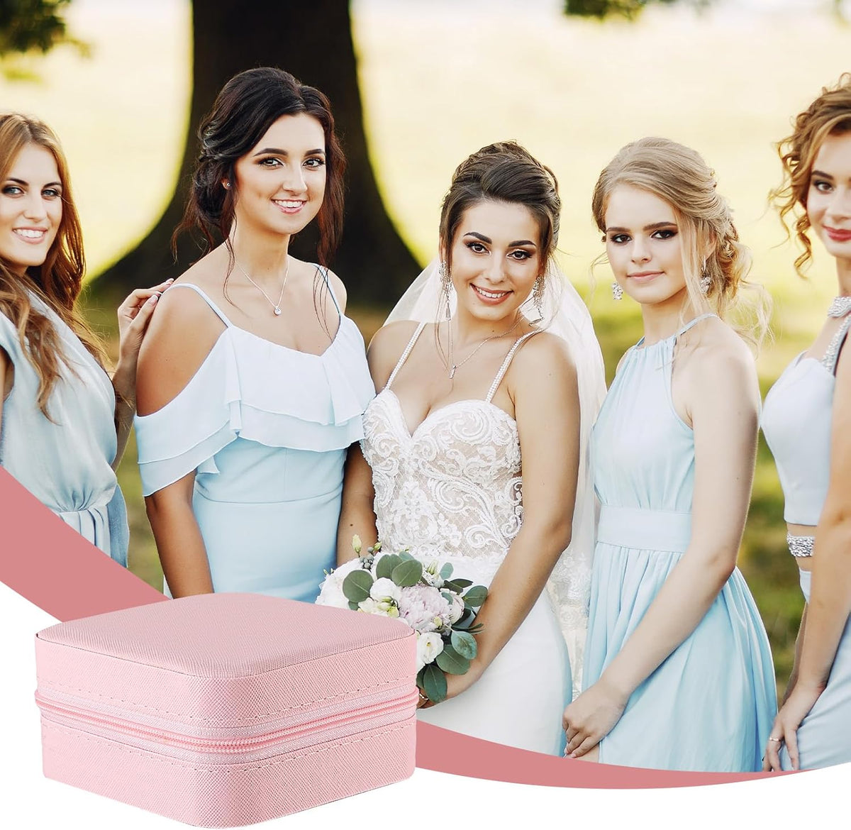 12 Pcs Mini Pink Travel Jewelry Case Bridesmaid Proposal Gift Boxes
