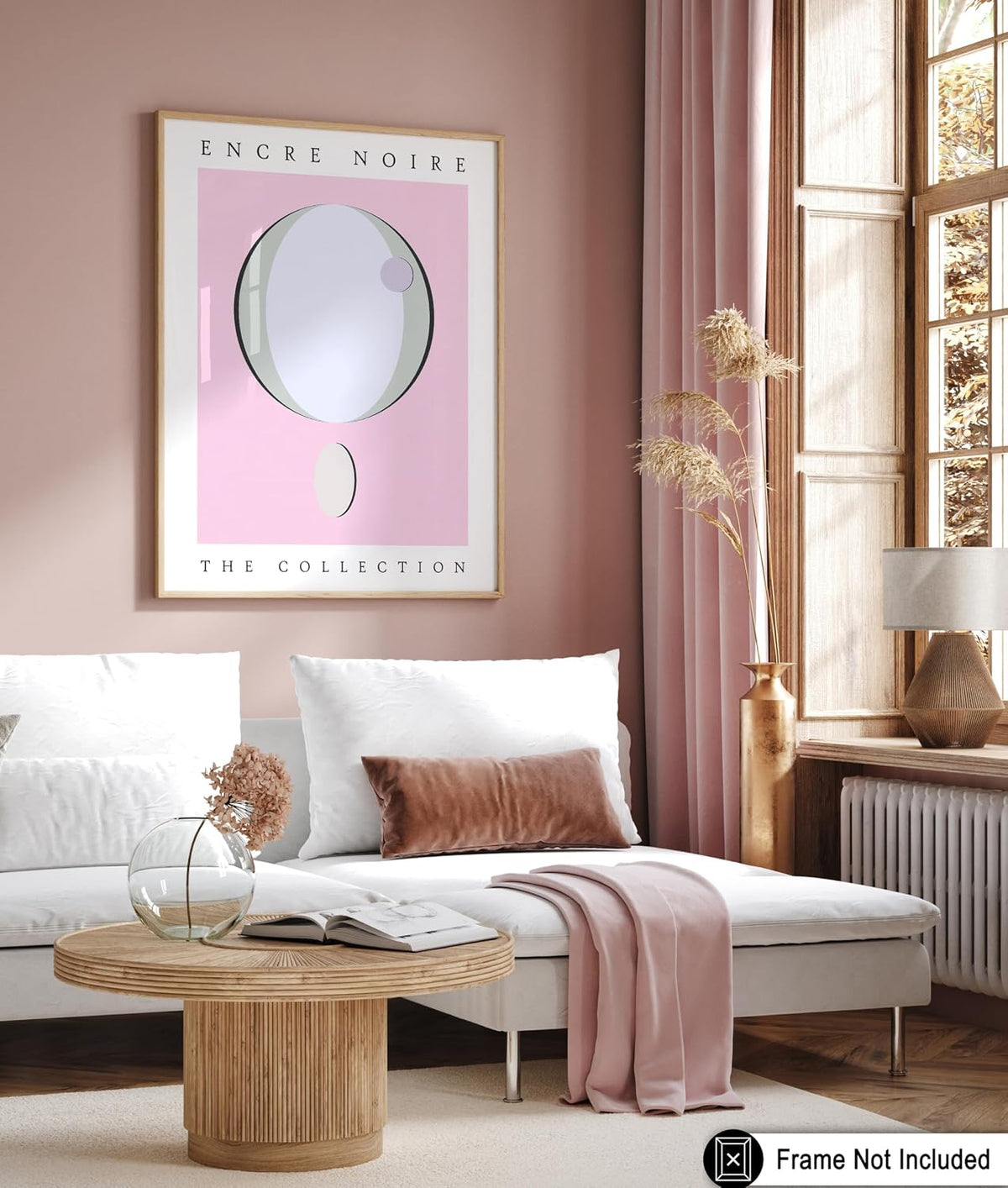 Encre Noire Poster - Pink Pastel Print - Chic Boho & Graphic Illustration Art - Modern Art - Aesthetic Living Room or Office Wall Decor - 8x10 UNFRAMED