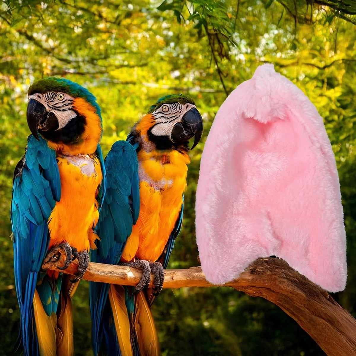 Bird Bed for Cage Cozy Bird Blanket Bird Corner Fleece Bird Bed Warmer Hanging Hammock Toy Cage Hanging Hammock Toy for Greys Parakeet Cockatiel Conure(Pink/M)