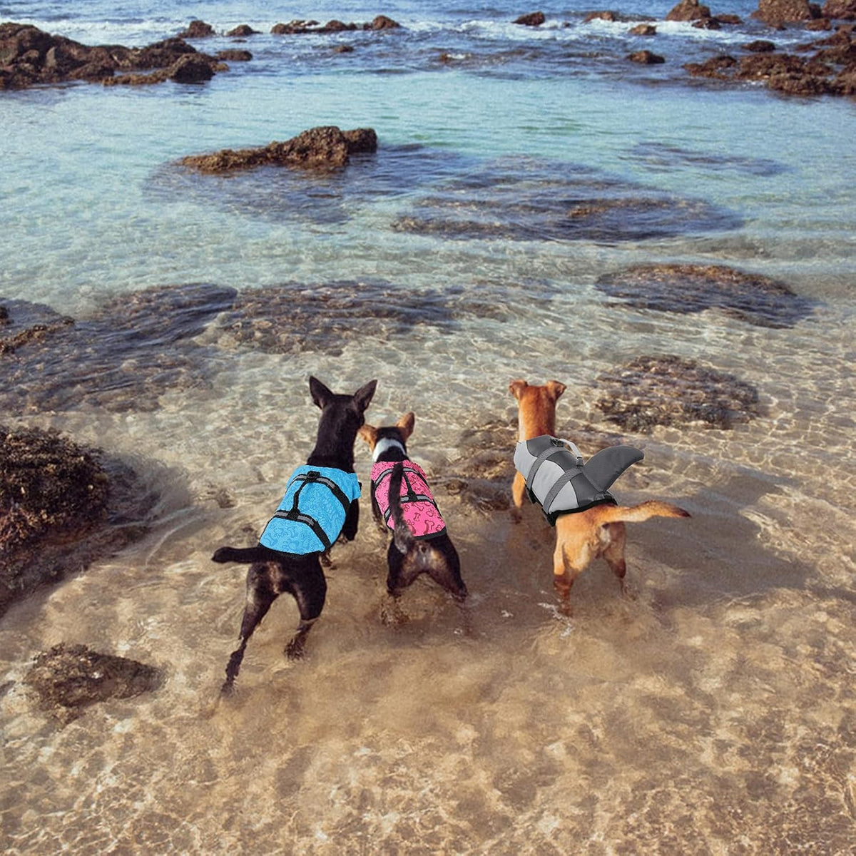 Dog Life Jacket Flotation Vest Saver Swimsuit Preserver Pet Adjustable Safety Coat for Water Safety at The Pool, Beach, Boating, Swimming (XS, Pink)