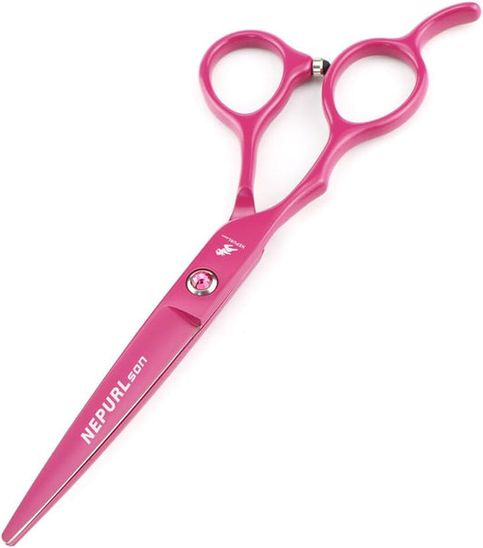 Pink Left-Handed Hairdressing Scissors Set, 6.0-Inch Professional Thinning Household Scissors, Made of Stainless Steel, for Grooming Men, Women and Pets