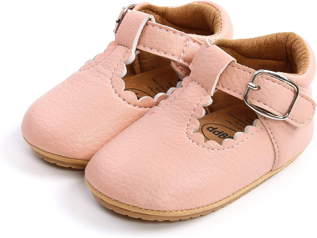Baby Boys Girls Lace Up Leather Sneakers Soft Rubber Sole Infant Moccasins Newborn Oxford Loafers Anti-Slip Toddler Wedding Uniform Dress Shoes
