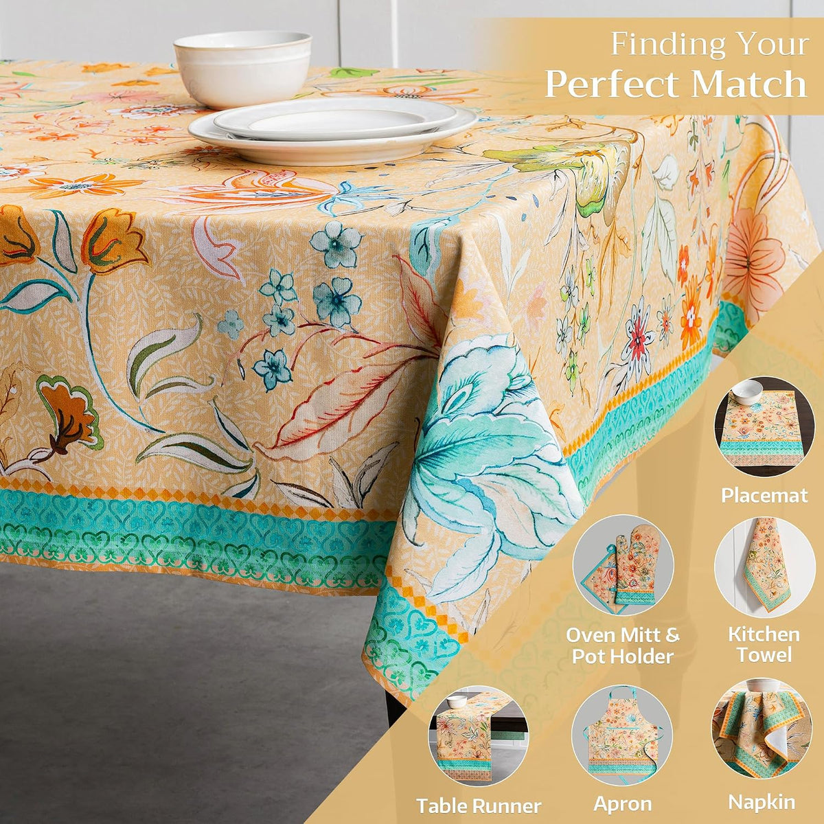 Table Cloth Rectangle Table Reusable 100% Cotton 60"x90"
