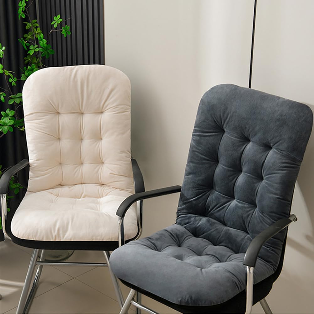 Non-Slip Desk Chair Cushion Rocking Office Chair Pad with Ties Soft Seat Cushion with High Back Support for Dorm Floor Car Office Patio (Pink)