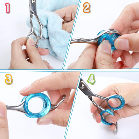 16 PCS Shear Grips Inserts Finger Protector Scissors Silicone Dog Grooming Scissors Accessories 8 Colors Grooming Shear