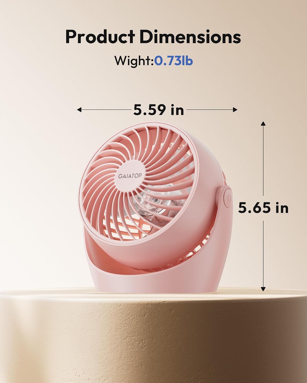 Desk Fan, 5-Inch Portable Electric Table Desktop Air Circulator Fan