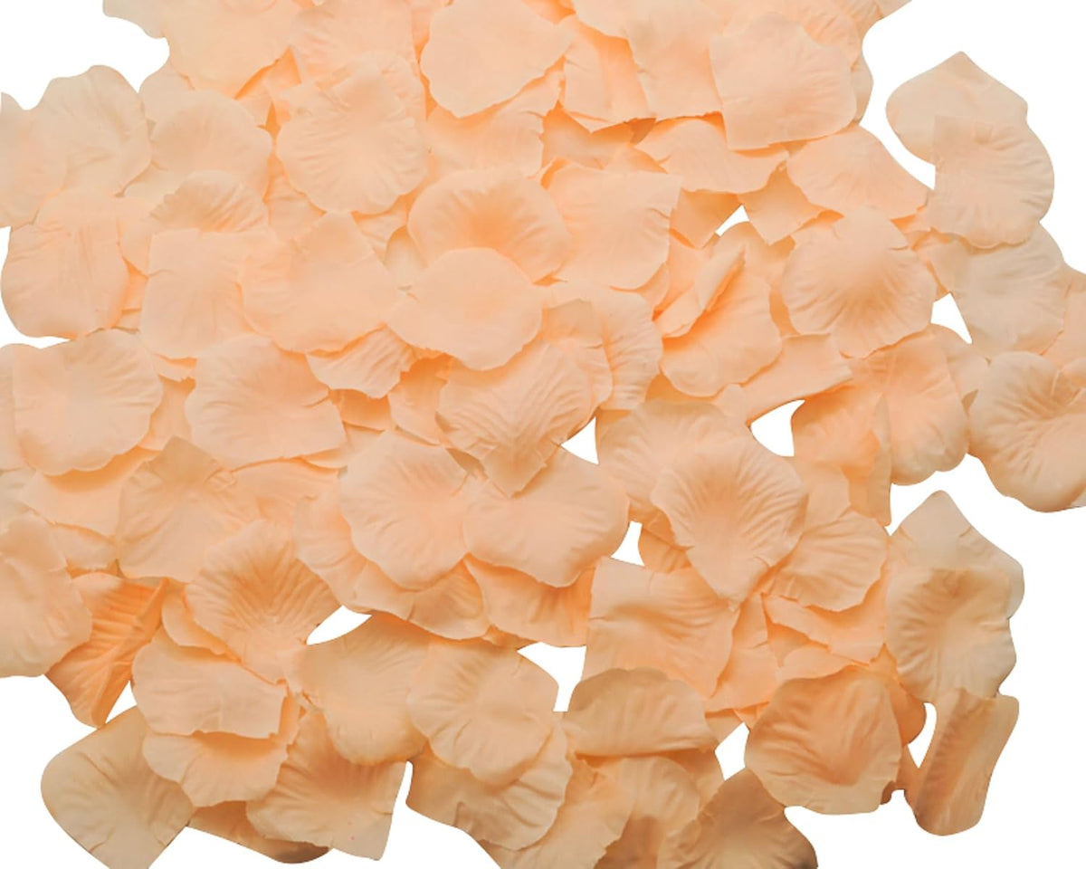 1200 Pieces Artificial Faux Silk Rose Flower Petal Wedding Decoration (Peach)