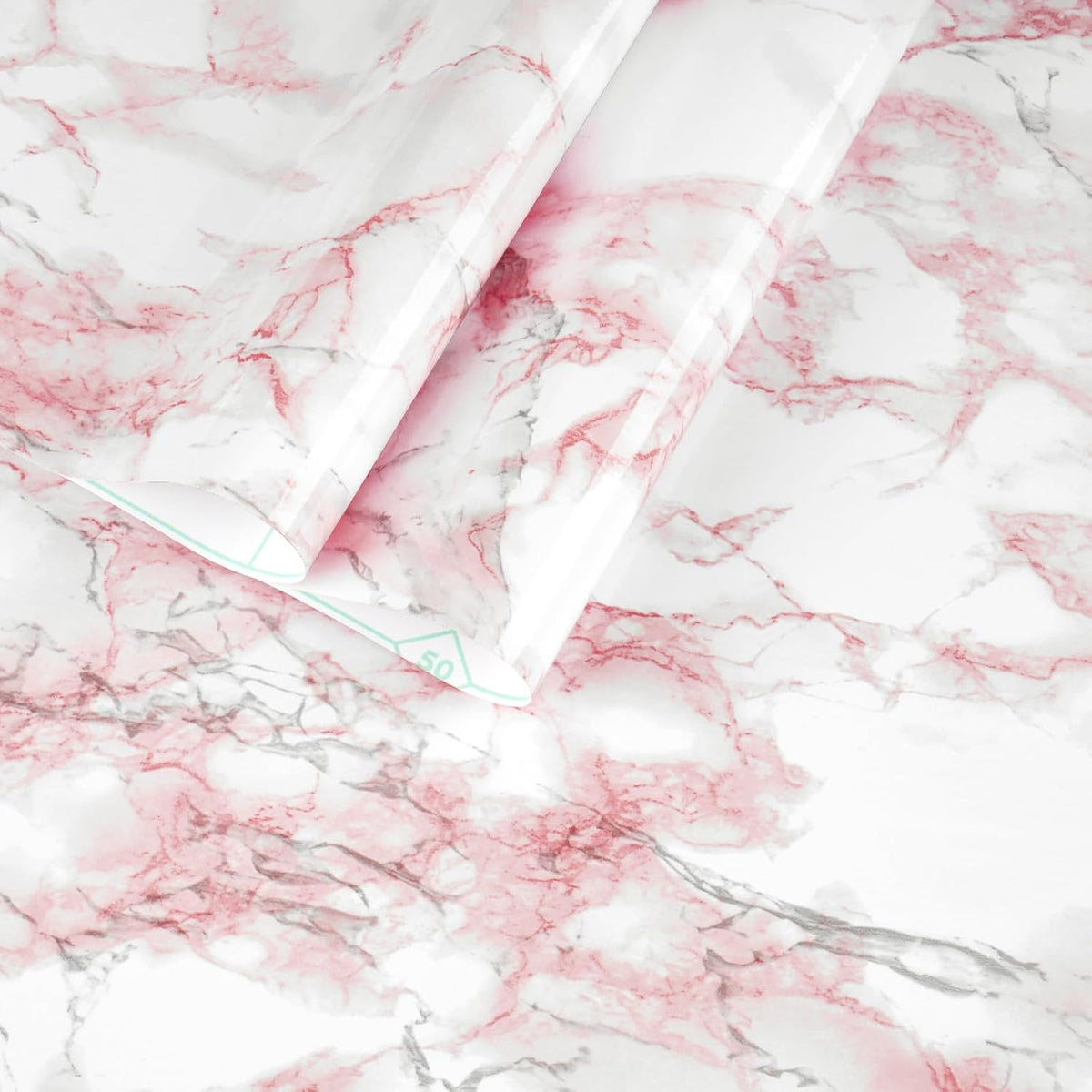 White Pink Marble Contact Paper Countertop Peel Stick Waterproof