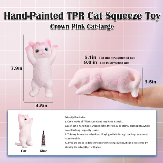 Large Hand Painted Squishy Squeeze Cat, Stress Relief Fidget Toys(HGFD)
