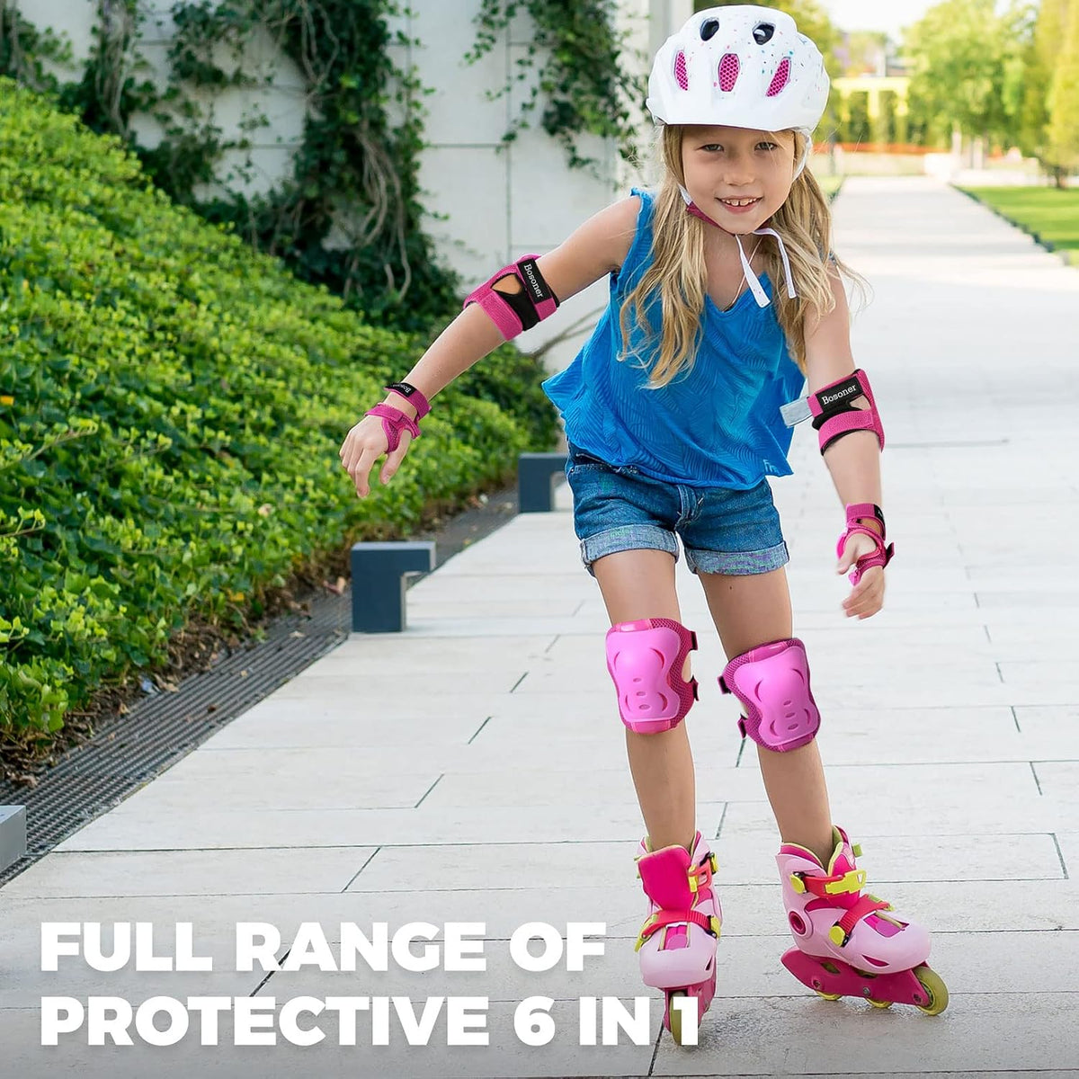 Knee Pads for Kids Roller-Skating: Adjustable Protective Gear Set Knee Elbow Pads Wrist Guards for Bike Cycling Skateboarding Scooter Gifts 3-8 / 9-15 Years Boys Girls