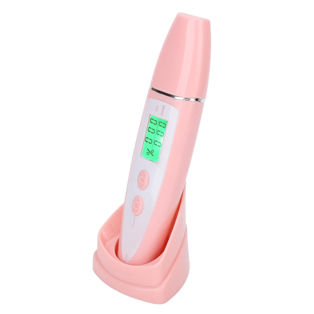 Skin Hydration Tester, Portable Skin Moisturizer Water Oil Tester,Digital LCD Smart Display Skinly Hydration for Face Care Beauty (Pink)