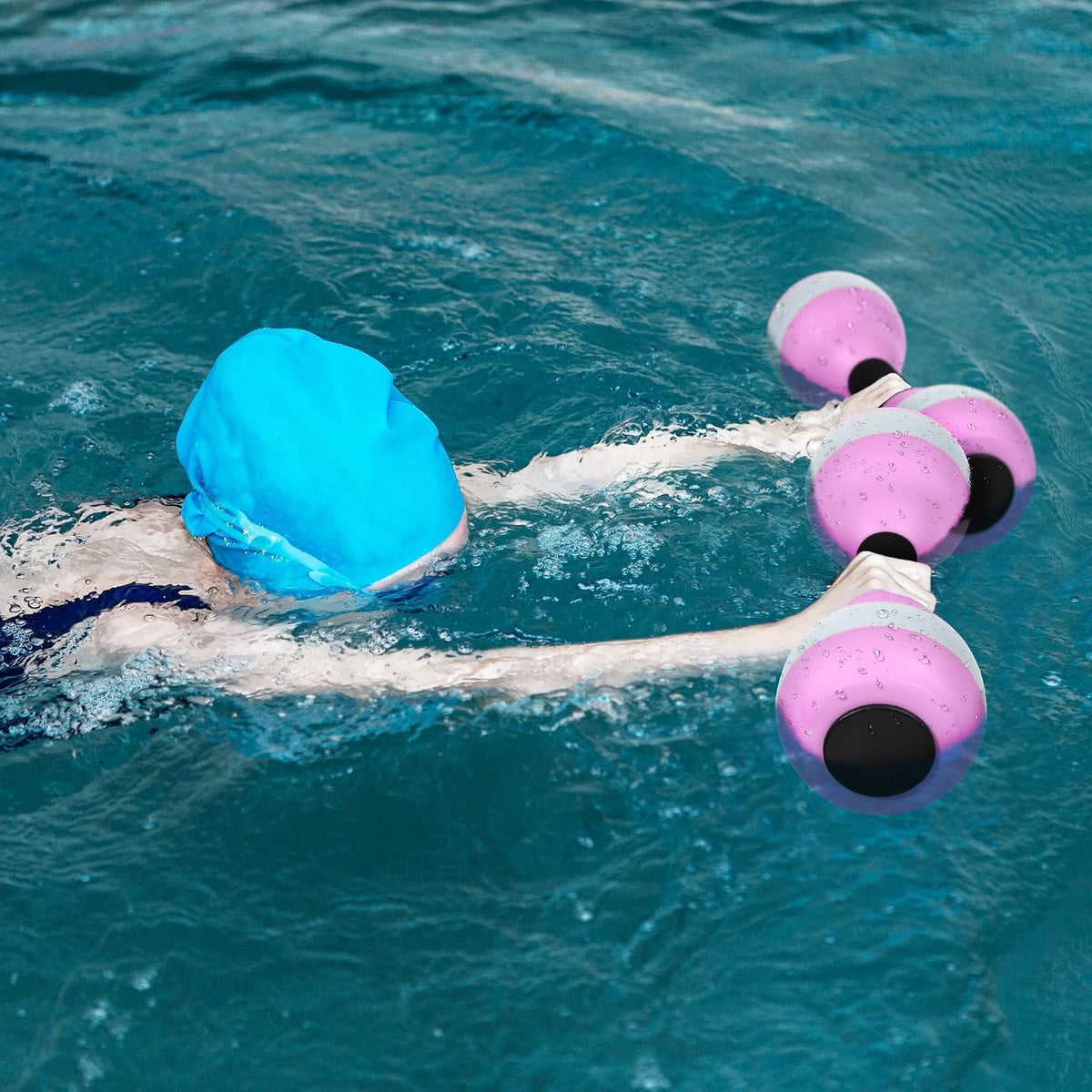2-Piece Aquatic Exercise Foam Dumbbell Set - Pool Fitness Water Aerobic Equipment for Weight Loss