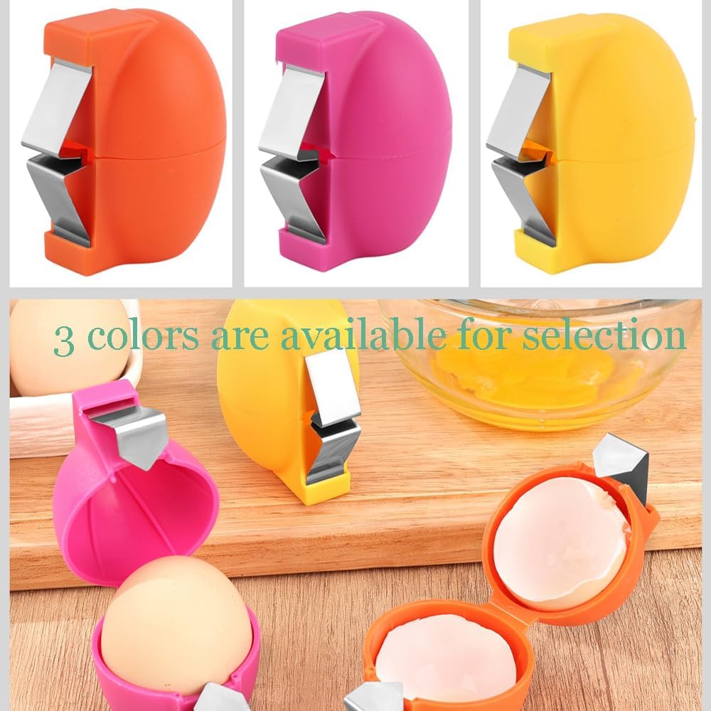 egg shell opener egg opener tool for Raw and Hard Boiled Eggs,Upgraded Stainless Steel Eggshell Breaker Egg Shell Cutter,Quickly Cutting Off Cooked Egg Kitchen Gadgets (1 PCS) (pink)