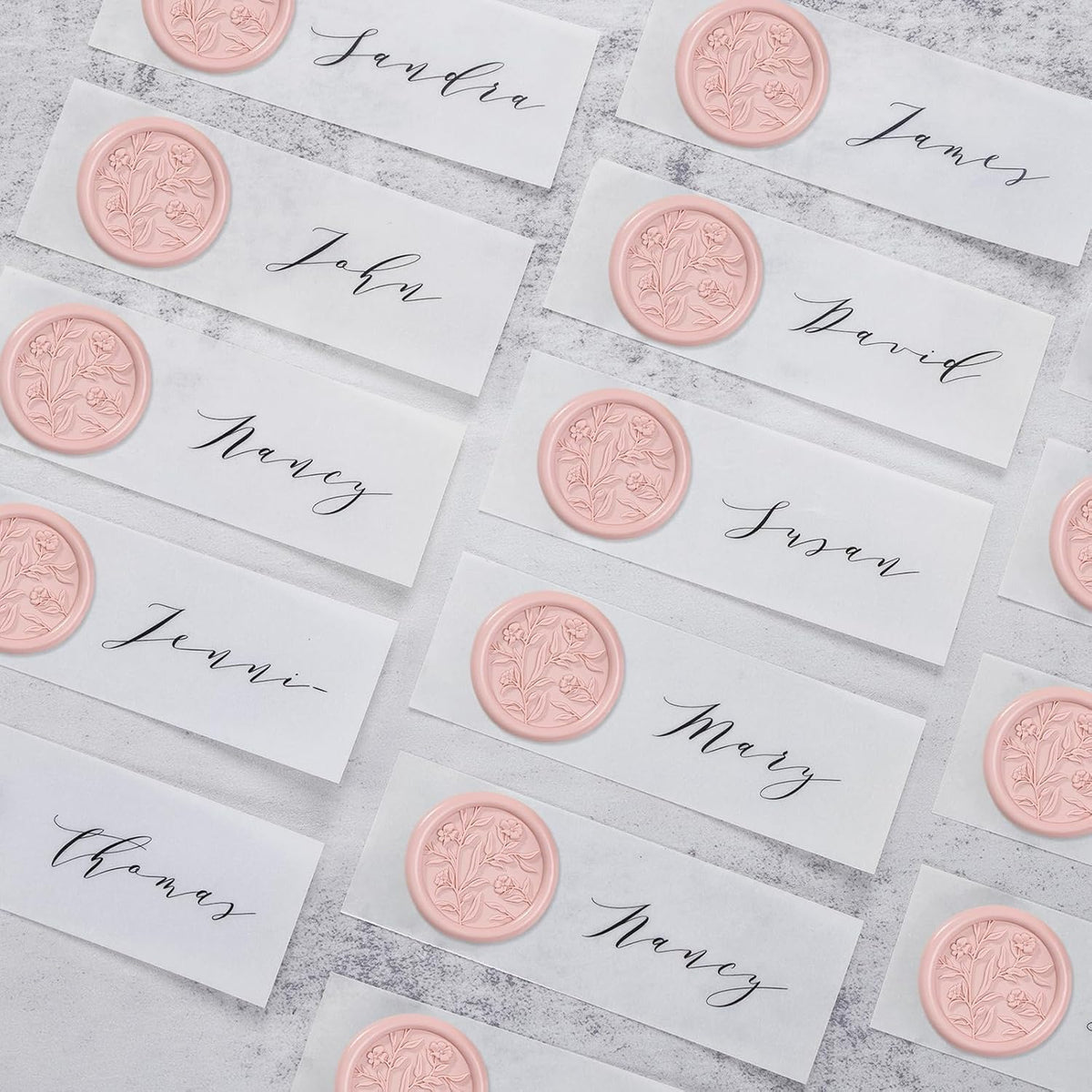 Wax Seal Stickers - 3D Floral Wedding Invitation Envelope Seal Sticker, 50 Pcs Self- Adhesive Flower Blush Pink Stickers, Perfect for Invitation, Christmas, Gift Wrapping