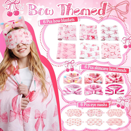 18 Pcs Sleepover Party Supplies for Slumber Girls Spa Party Gift