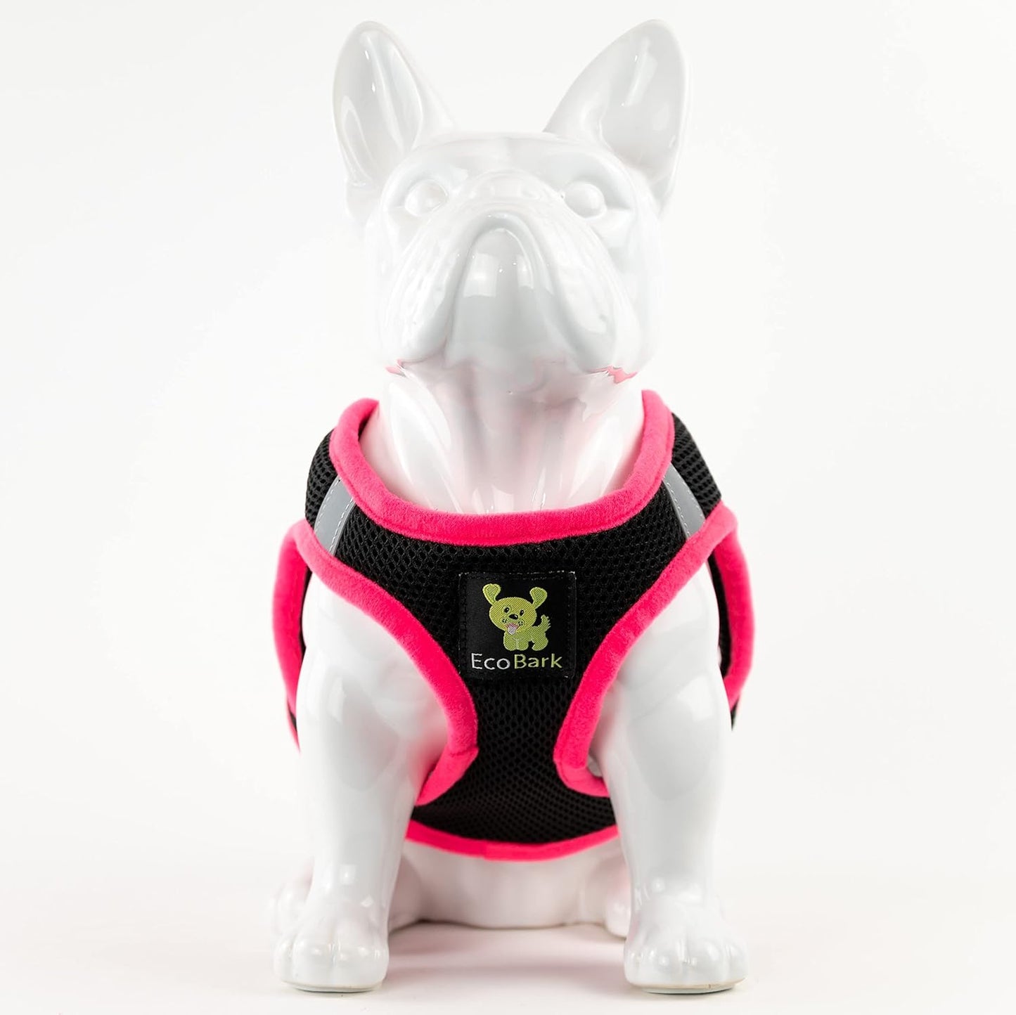 Step in Dog Harness - Eco-Friendly Teacup Dog Harnesses for XXS, XS, and Small Dogs - Reflective and Adjustable Mini Body Halter Vest -Tiny Soft Mesh Toy Breed Harness (XXXS, Black and Pink)